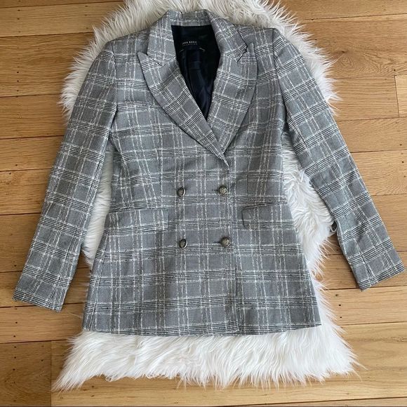 Zara Jackets & Blazers - Zara | Plaid Double Breasted Plaid Blazer